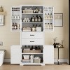 KWPZQEB 72.5 " Tall Multi-Functional Storage Cabinet with 2 Drawers&2 Doors, Kitchen Cupboard with Adjustable Shelves for Bathroom, Dining Room - 2 of 4