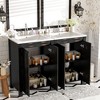 NicBex 24/30/36/48/72" Vintage Style Bathroom Vanity with Ceramic Sink,Matte Black Storage Cabinet for Bathroom,4"Faucet Hole(Faucet Not Included) - 4 of 4