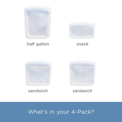 stasher Lunch Starter Reusable Food Storage Bags - Deep Ocean - 4pk