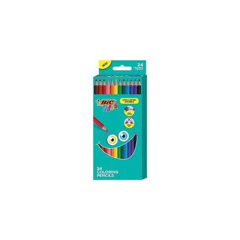  BIC Kids Coloring Pencils, Break Resistant, Splinter Free,  Long-Lasting Coloring, Assorted Colors, 24-Pack : Office Products