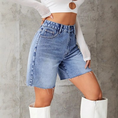 Womens Denim Shorts Distressed High Waist Casual Summer Denim Shorts