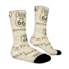 Vintage Route 66 Map Women Printed Crew Socks Funny Funky Socks Soft Polyester Novelty Gifts for Artists Men - 3 of 4