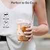 Attop 16 oz Clear Plastic Cups with Lids, Sturdy & Food Safe Iced Coffee Cups with lids, Disposable Plastic Smoothie Cups for Cold Drinks - 4 of 4