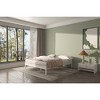 DOMETOUR Pine Solid Wood Basic Platform Bed Queen White with Full Slats Honey Wax Finish - 3 of 4