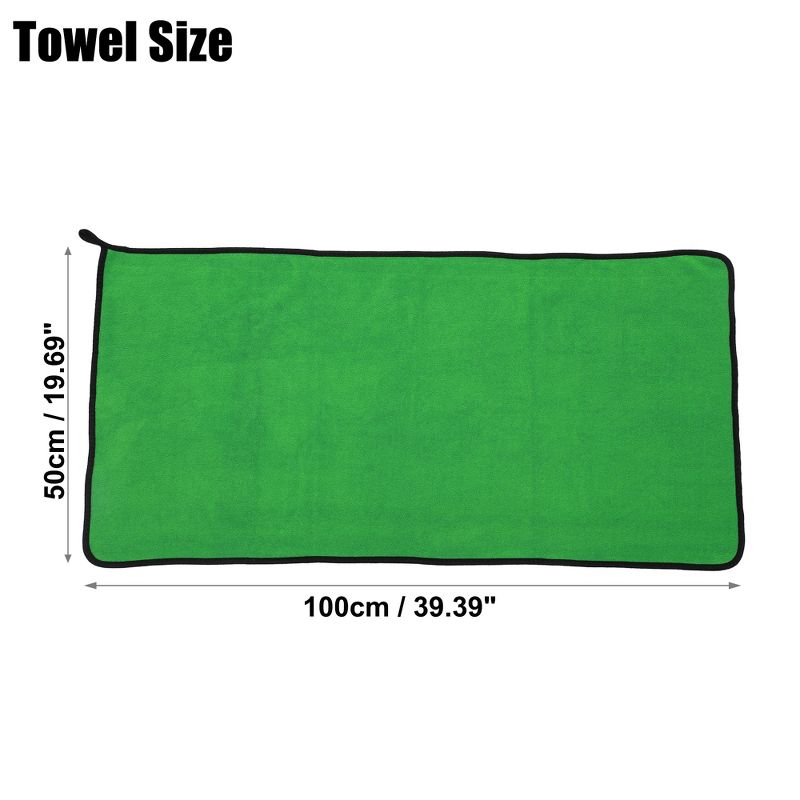 Unique Bargains Extra Large 500 GSM Microfibre Car Drying Towel 19.69"x39.39" Gray Green 1 Pc, 2 of 6