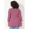 Catherines Women's Plus Size Waffle Knit Lace Trim Tunic - 3 of 4