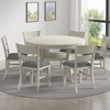 VECELO 5/7 Piece Round Dining Set with 4/6 Upholstered Chairs, Rustic Dining Table Set for Kitchen or Dining Room, Gray - 2 of 4