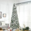 Whisen 9FT Pencil Artificial Christmas Tree with Pine Realistic Branches, Pine Cones, Red Berries, Auto Open - Green - 2 of 4