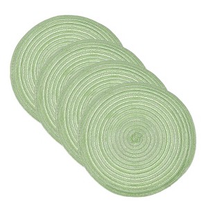 Unique Bargains Woven Braided Washable Decorative Round Placemat 4 Pcs - 1 of 4