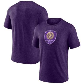 MLS Orlando City SC Men's Gray Short Sleeve Triblend Chest Logo T-Shirt