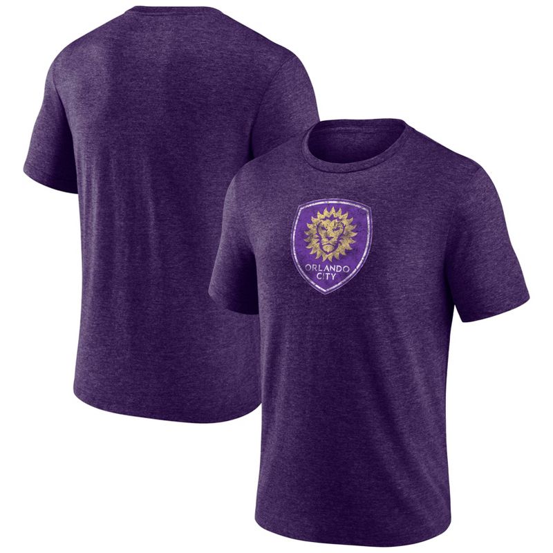 MLS Orlando City SC Men&#39;s Gray Short Sleeve Triblend Chest Logo T-Shirt, 1 of 4