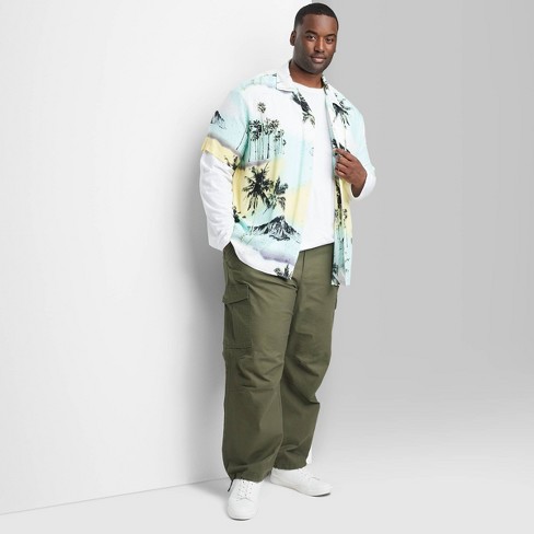 Men's Big & Tall Tapered Fleece Cargo Jogger Pants - Goodfellow & Co™ Olive  Green 5XLT