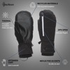 TrailHeads Men’s Convertible Zip Mitts - Insulated Winter Running Mittens - Thermal for Cold Weather - Black - 2 of 4
