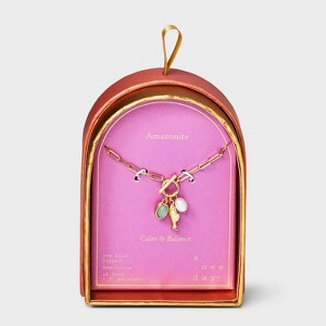 14K Gold Dipped Amazonite Pearl Fish Charm Necklace - A New Day™ Gold - 1 of 4