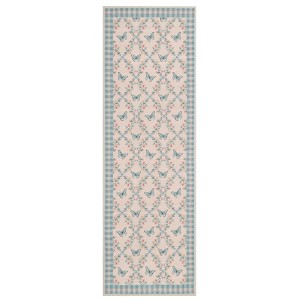 Washable Modern Butterfly Floral Rug Non Slip Low Pile Rug Soft Throw Floor Cover Foldable Indoor Carpet for Living Room Bedroom - 1 of 4