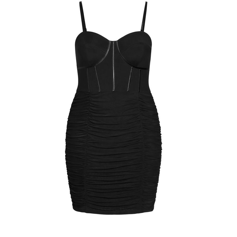 Women's Plus Size Girly Mesh Dress - black | CITY CHIC, 3 of 4