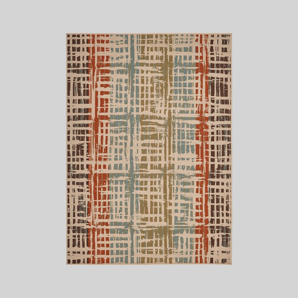 5'3in x 7' Lima Contemporary Outdoor Rug Ivory - Christopher Knight Home
