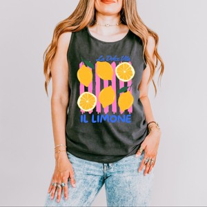 Simply Sage Market La Dolce Vita Lemons Garment Dyed Tank - 1 of 3