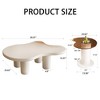 TOAOTBNBO Irregular Center Table Set of 2, Contemporary Coffee Tables with Glass Top, End Table for Living Room, Beige - 3 of 4