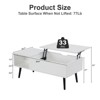 FONTOI 39" Lift Top Rectangle Coffee Table with Hidden Compartment, Side Table for Living Room Bedroom Office, White, 19.7"*17"*39.6" - 3 of 4