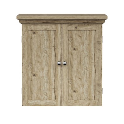 Light Oak Bathroom Wall Cabinet with Adjustable Shelves
