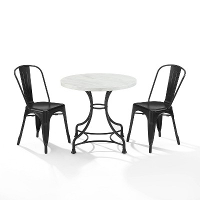 3pc 32" Madeleine Dining Set Matte Black - Crosley