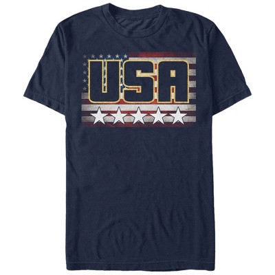 Men's Lost Gods Fourth Of July Usa Flag Star Line T-shirt - Navy Blue ...