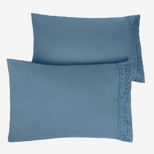 Southshore Fine Living, Vilano Lace Collection Pair of 2 Pillowcases Ultra Soft Brushed Microfiber - 1 of 4