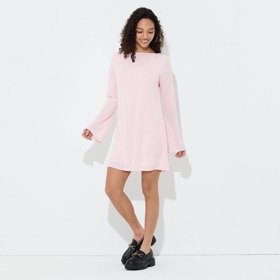 Женские платья Wild Fable Women's Bell Long Sleeve Georgette Mini Dress - Wild Fable™ Pink M — фото 2