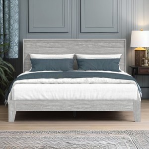 Galano Queen Payne Luxe Bed with Headboard – Dusty Grey Oak - 1 of 4