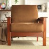 iNSPIRE Q 34"H Polyurethane Foam & Poplar Wood Accent Chair in Rust Brown - 2 of 4