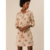 INSPIRE CHIC Women's Lapel Button Down Belted Mini Vintage Polka Dots Floral Shirt Dress - 2 of 4