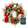 30 Inch Christmas Wreath - PVC Base, PE Plastic Leaves, Iron Wreath Frame, Warm White Lights, and Eight Function Lights - 4 of 4