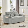 Racxily 3 in 1 Foldable Sleeper Sofa Bed, Futon Couch, Loveseat Lounge Sofas, Pull Out Beds with USB Port, Ashtray and Swivel Phone Stand, Gray - 2 of 4