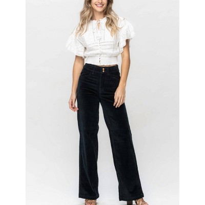 Women's High Waist Overdyed Corduroy Trouser - Judy Blue