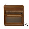 NicBex Mid-Century Nightstand with Charging Station,Outlet Hole and 2 Drawers,End Table with Open Shelf and Glass Drawer for Bedroom - 3 of 4