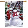 Briarwood Lane Winter Christmas House Flag 40x28 For Outdoor Snowfall Snowman House Flag Flag For Christmas House Flag - 2 of 4