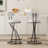 FONTOI 2PCS Round Barstools with Back, Upholstered Bar Stools for Living Room Kitchen, Black&White Print, 14.96"*36.61"*14.96" - 4 of 4