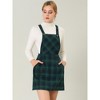 Allegra K Women's Plaid Print Adjustable Strap Casual Suspender Dress - 2 of 4