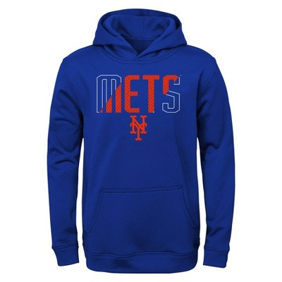 Mlb New York Mets Boys' Line Drive Poly Hooded Sweatshirt : Target