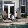 Emma and Oliver Set of 2 Textilene Adjustable 5 Position Patio Chaise Lounge with Armrests and Metal Frame - 2 of 4
