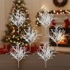 Holiday Glitter Twig Stems 24"H – White, Set of 6 by Melrose - 3 of 3