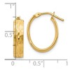 Black Bow Jewelry 4.3mm 10k Yellow Gold Diamond Cut Oval Hoop Earrings, 21mm(13/16 Inch) - 4 of 4