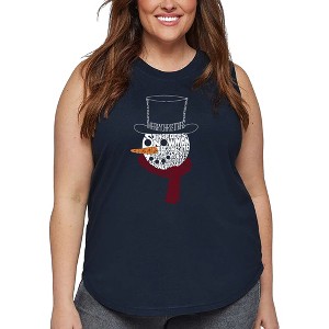 LA Pop Art Snowman Face - Women's Word Art Tank Top - 1 of 4