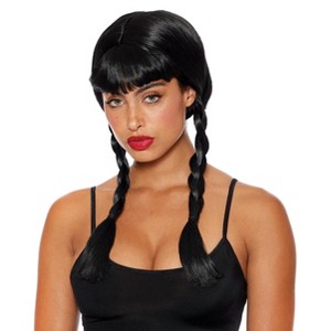 Dreamgirl Double Braid with Bangs Adult Wig - 1 of 2