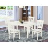 HomeStock 5-Piece Rectangle Linen White Finish Solid Wood Top Dining table with 4 Chairs with Butterfly Leaf Slat Back - 2 of 4