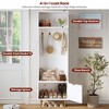 GustoWave 74" Slim Hall Tree with Shoe Bench and Storage, Entryway Coat Rack with 4 Gold Hooks & Metal Legs, Saving Space Design - 4 of 4