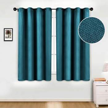 Modern Farmhouse Rustic Textured Room Darkening Blackout Curtains, Set of 2 by Blue Nile Mills