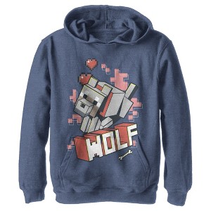 Boy's Minecraft Wolf Pull Over Hoodie - 1 of 4