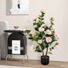 Tangkula 2PCS 38" Artificial Camellia Tree Faux Floral Plant Fake Tree for Decoration - 4 of 4